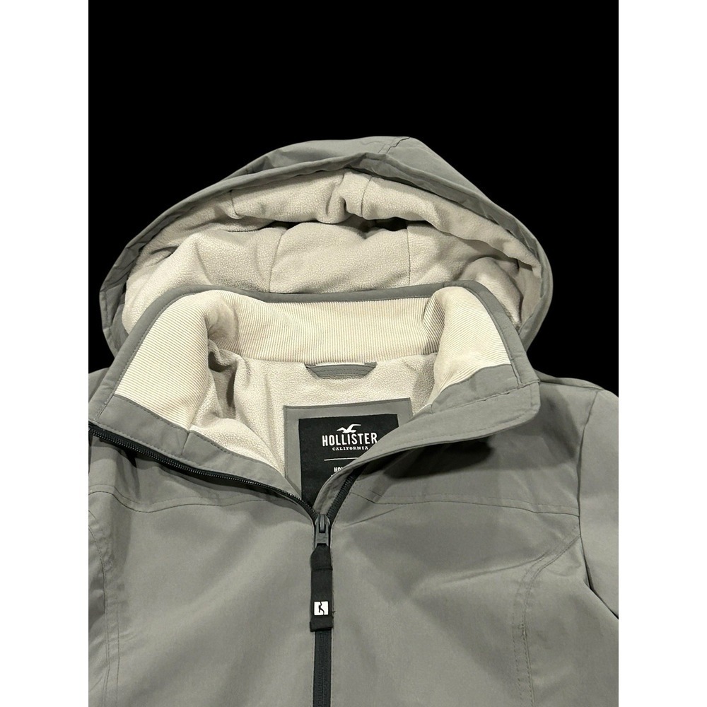 Hollister California All Weather Jacket Women's Medium Grey Hooded Winter Coat - Picture 4 of 16